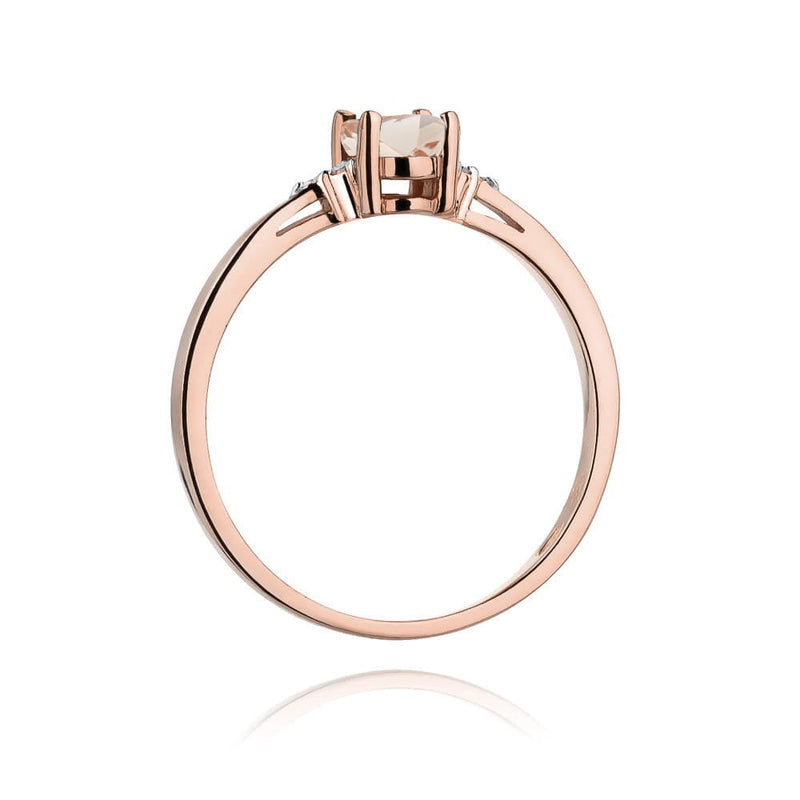 Inel Aur 14K cu Morganit 0.40 ct si Diamante Naturale 0.05 ct, imaginea 7 din 12