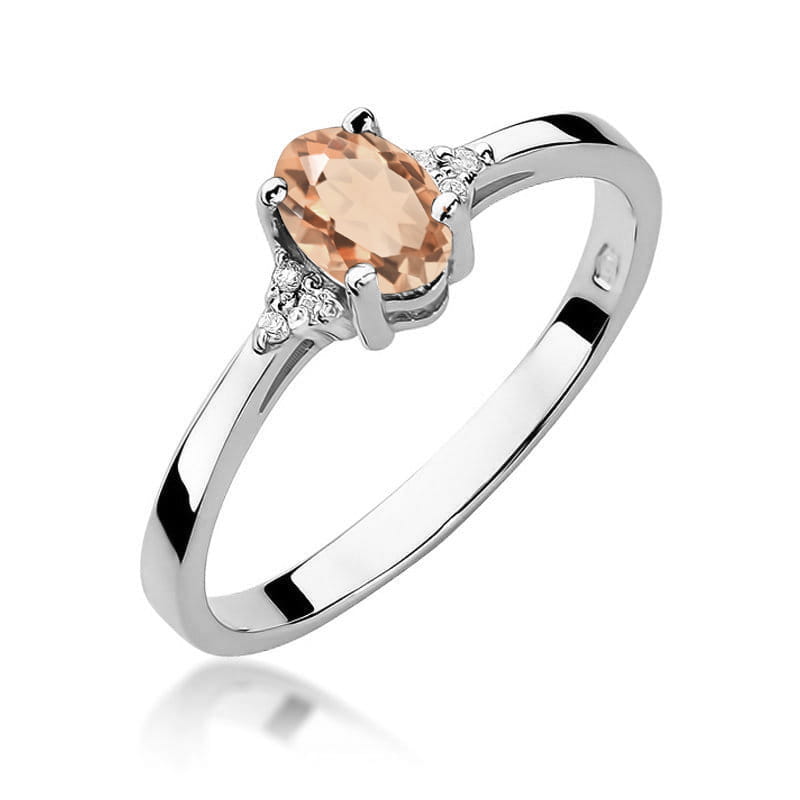 Inel Aur 14K cu Morganit 0.40 ct si Diamante Naturale 0.05 ct, imaginea 9 din 12