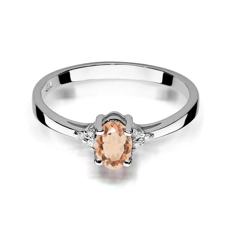 Inel Aur 14K cu Morganit 0.40 ct si Diamante Naturale 0.05 ct, imaginea 10 din 12