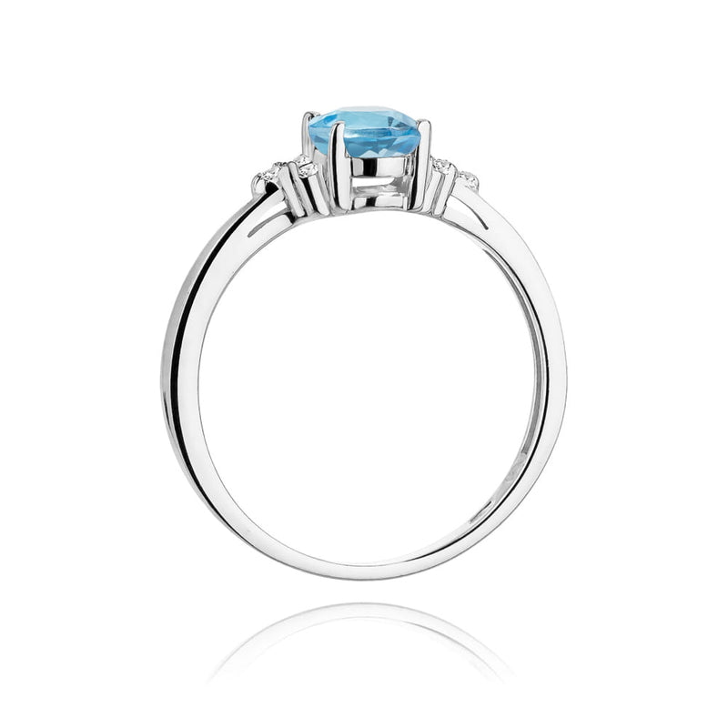 Inel Aur 14K cu Topaz Swiss 0.90 ct si Diamante Naturale 0.05 ct, imaginea 11 din 12