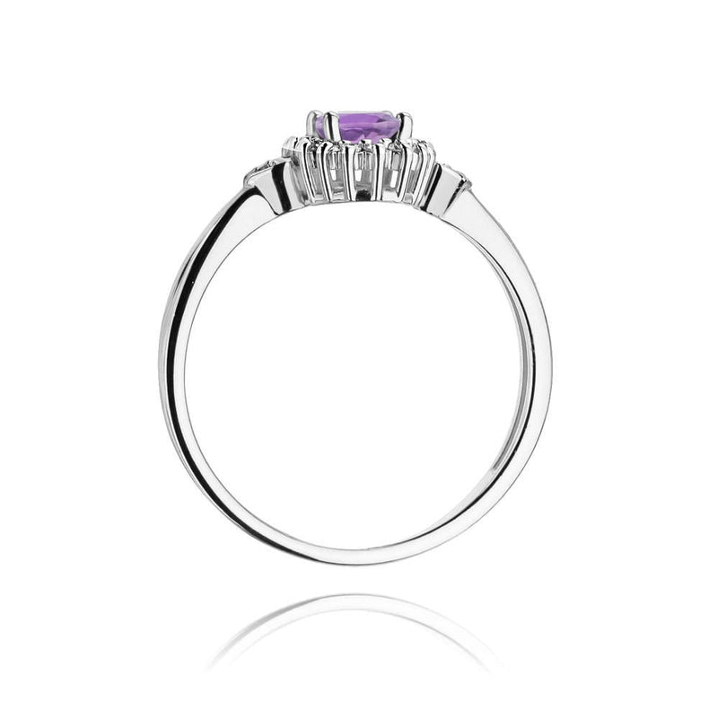 Inel Aur 14K cu Ametist 0.40 ct si Diamante Naturale 0.10 ct, imaginea 11 din 12
