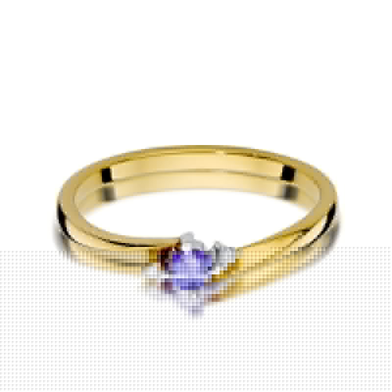 Inel Aur 14K cu Tanzanit 0.15 ct si Diamante Naturale 0.02 ct, imaginea 2 din 12