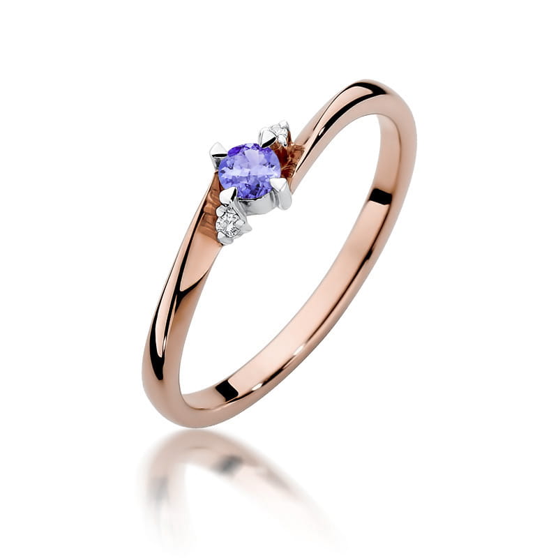 Inel Aur 14K cu Tanzanit 0.15 ct si Diamante Naturale 0.02 ct, imaginea 5 din 12
