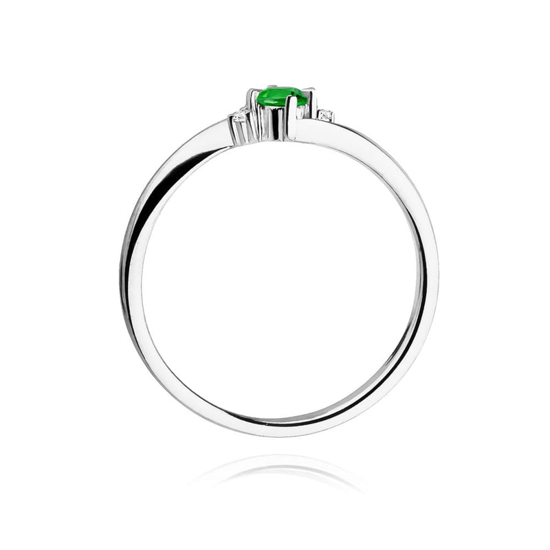 Inel Aur 14K cu Smarald 0.30 ct si Diamante Naturale 0.03 ct, imaginea 11 din 12