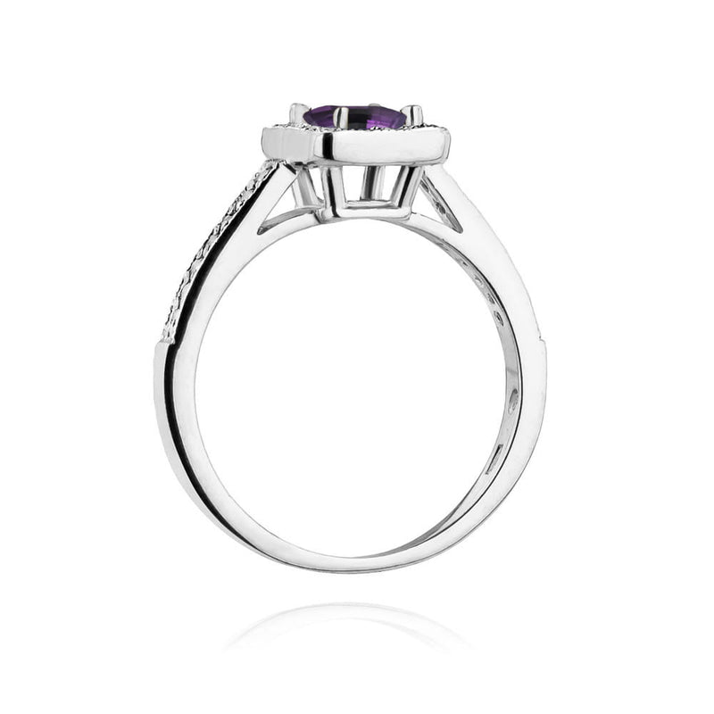 Inel Aur 14K cu Ametist 0.50 ct si Diamante Naturale 0.19 ct, imaginea 11 din 12