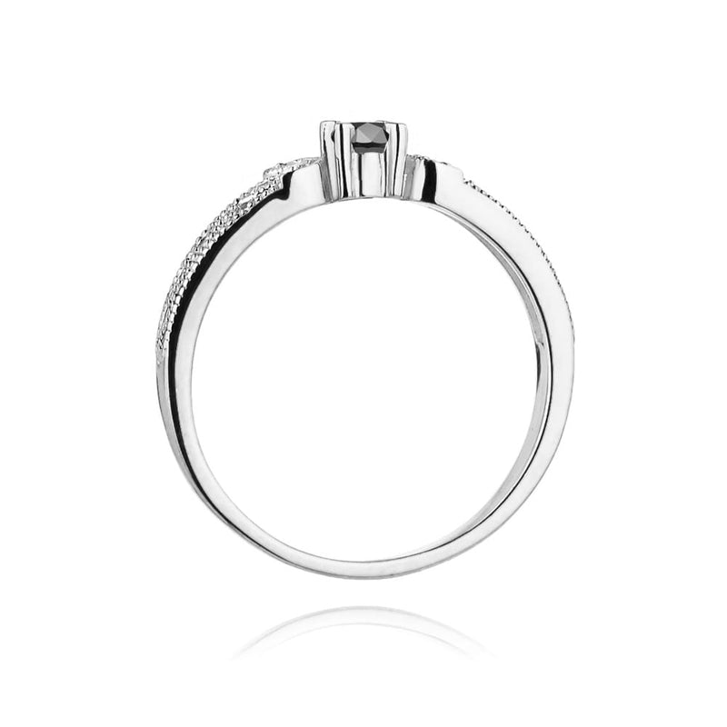 Inel Aur 14K cu Diamante Naturale Albe si Negre 0.15 ct, imaginea 11 din 12