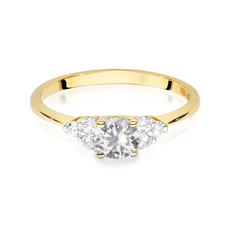 Inel Aur 14K cu White Sapphire 0.60 ct si Diamante Naturale 0.18 ct, imaginea 6 din 16
