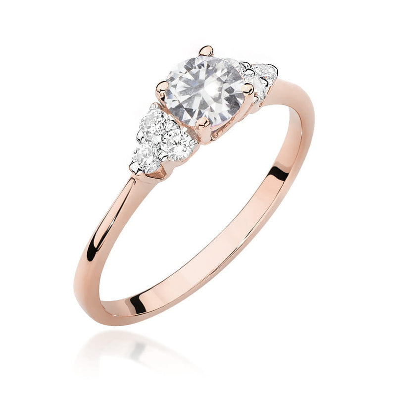 Inel Aur 14K cu White Sapphire 0.60 ct si Diamante Naturale 0.18 ct, imaginea 9 din 16