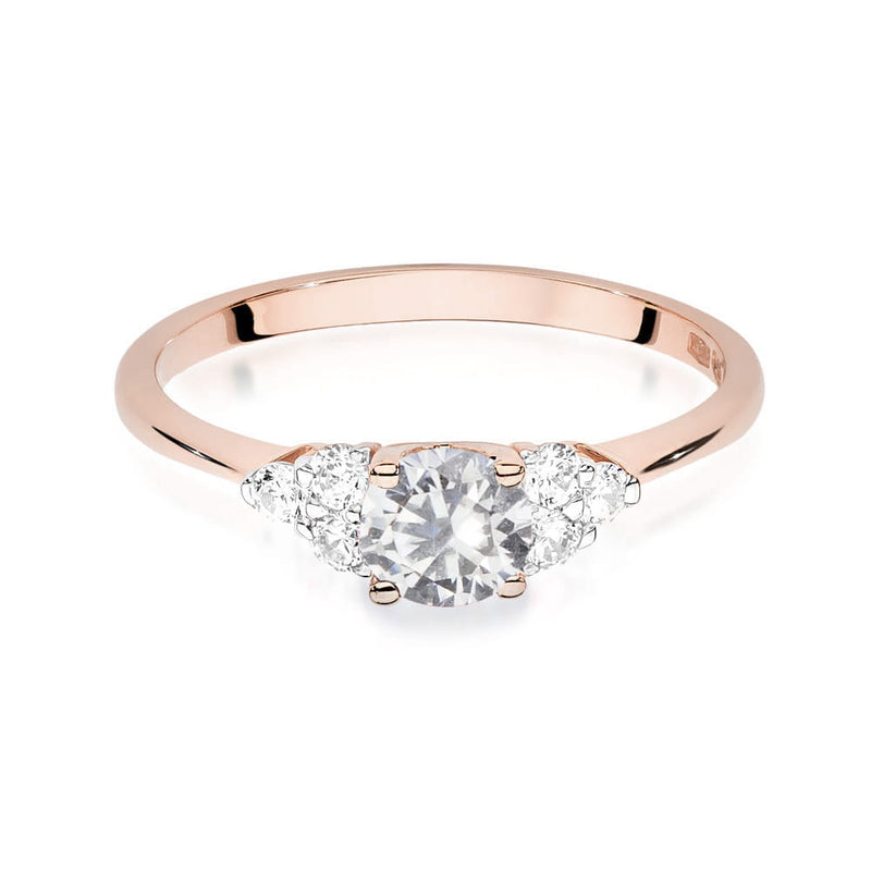 Inel Aur 14K cu White Sapphire 0.60 ct si Diamante Naturale 0.18 ct, imaginea 10 din 16