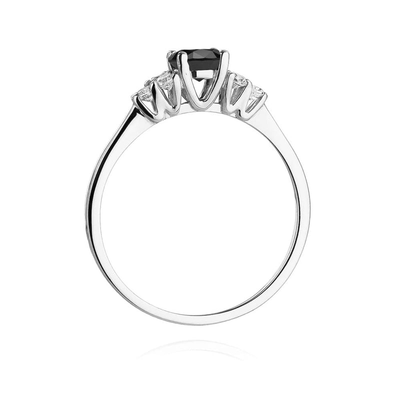 Inel Aur 14K cu Diamante Naturale Albe si Negre 0.68 ct, imaginea 11 din 12