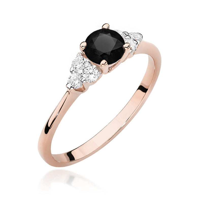 Inel Aur 14K cu Diamante Naturale Albe si Negre 0.68 ct, imaginea 5 din 12