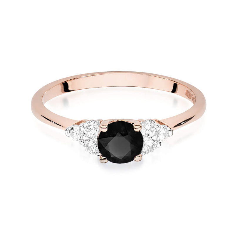 Inel Aur 14K cu Diamante Naturale Albe si Negre 0.68 ct, imaginea 6 din 12