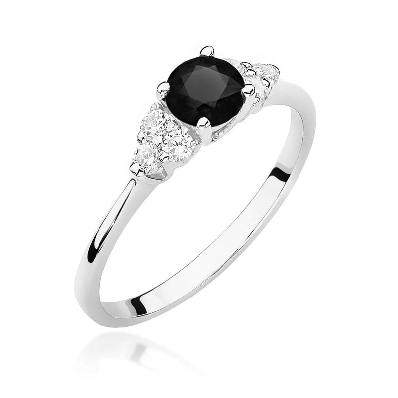 Inel Aur 14K cu Diamante Naturale Albe si Negre 0.68 ct, imaginea 9 din 12