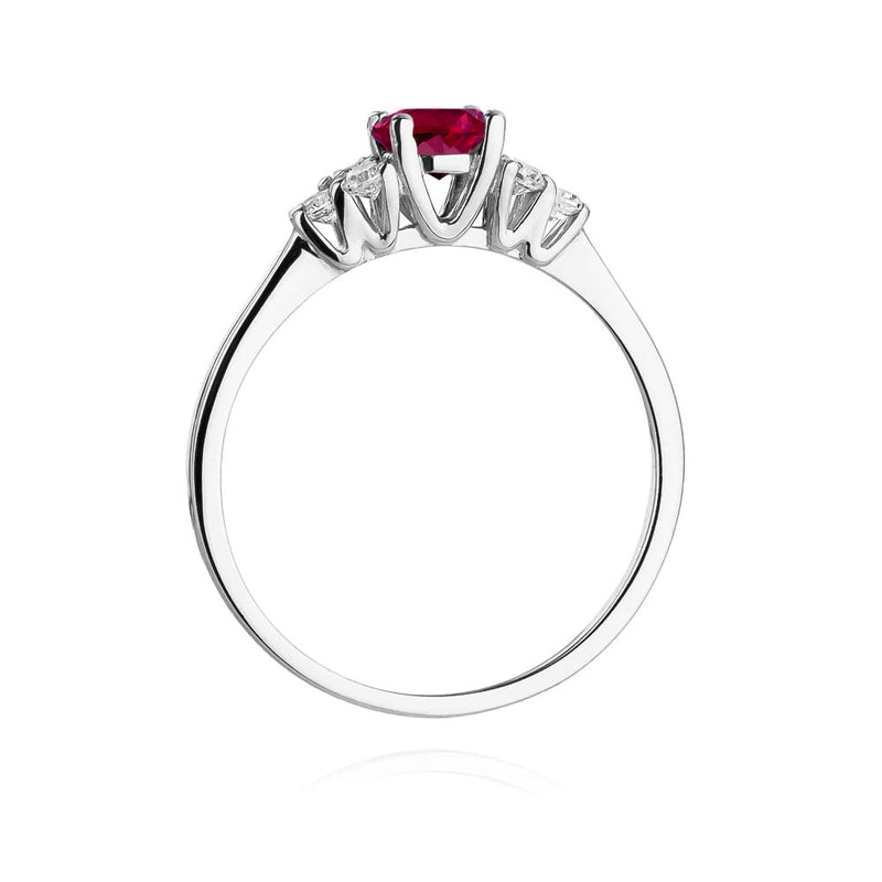 Inel Aur 14K cu Rhodolite 0.60 ct si Diamante Naturale 0.18 ct, imaginea 11 din 12