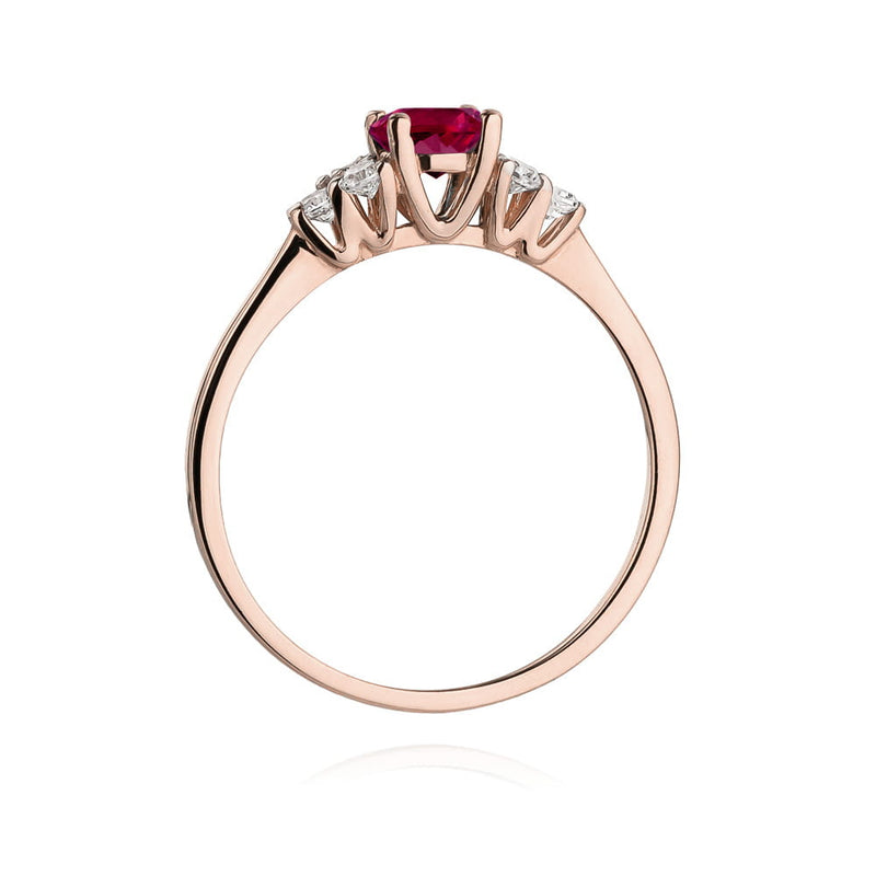 Inel Aur 14K cu Rhodolite 0.60 ct si Diamante Naturale 0.18 ct, imaginea 7 din 12