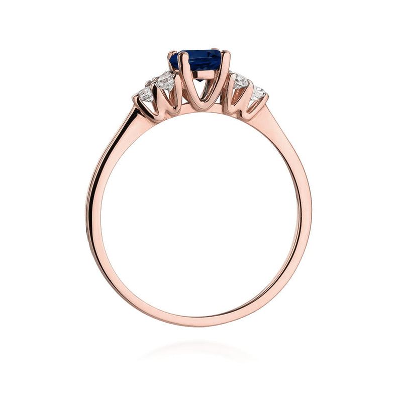 Inel Aur 14K cu Safir 0.50 ct si Diamante Naturale 0.18 ct, imaginea 11 din 24