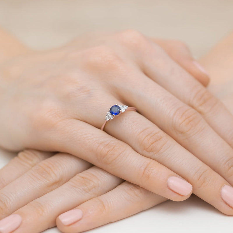 Inel Aur 14K cu Safir 0.50 ct si Diamante Naturale 0.18 ct, imaginea 12 din 24