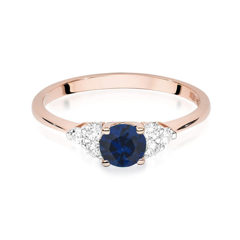 Inel Aur 14K cu Safir 0.50 ct si Diamante Naturale 0.18 ct, imaginea 14 din 24