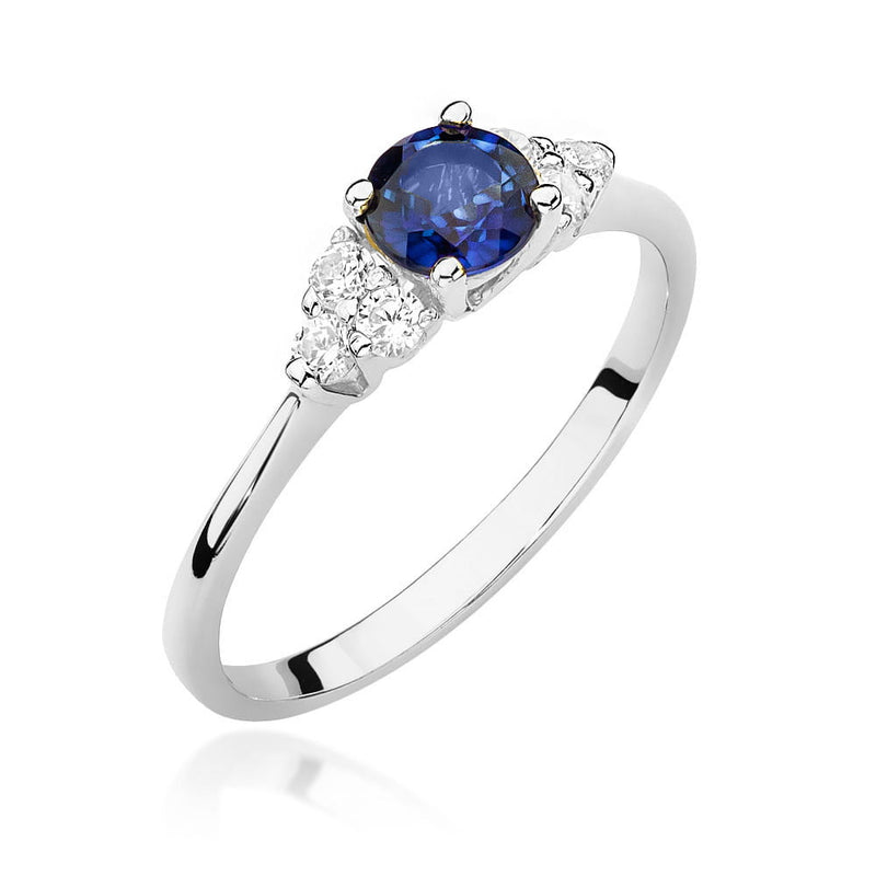 Inel Aur 14K cu Safir 0.50 ct si Diamante Naturale 0.18 ct, imaginea 17 din 24