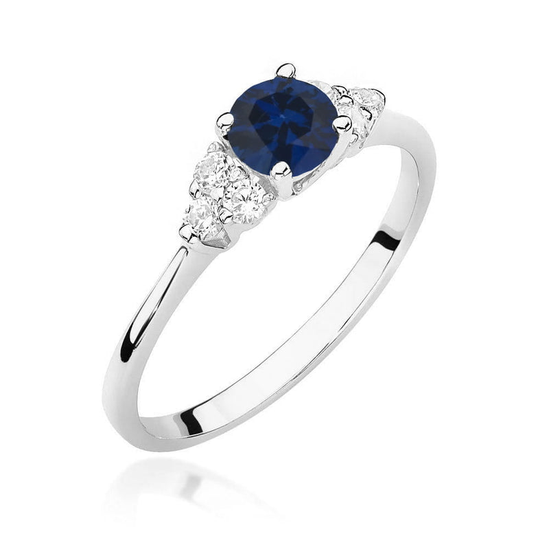 Inel Aur 14K cu Safir 0.50 ct si Diamante Naturale 0.18 ct, imaginea 21 din 24