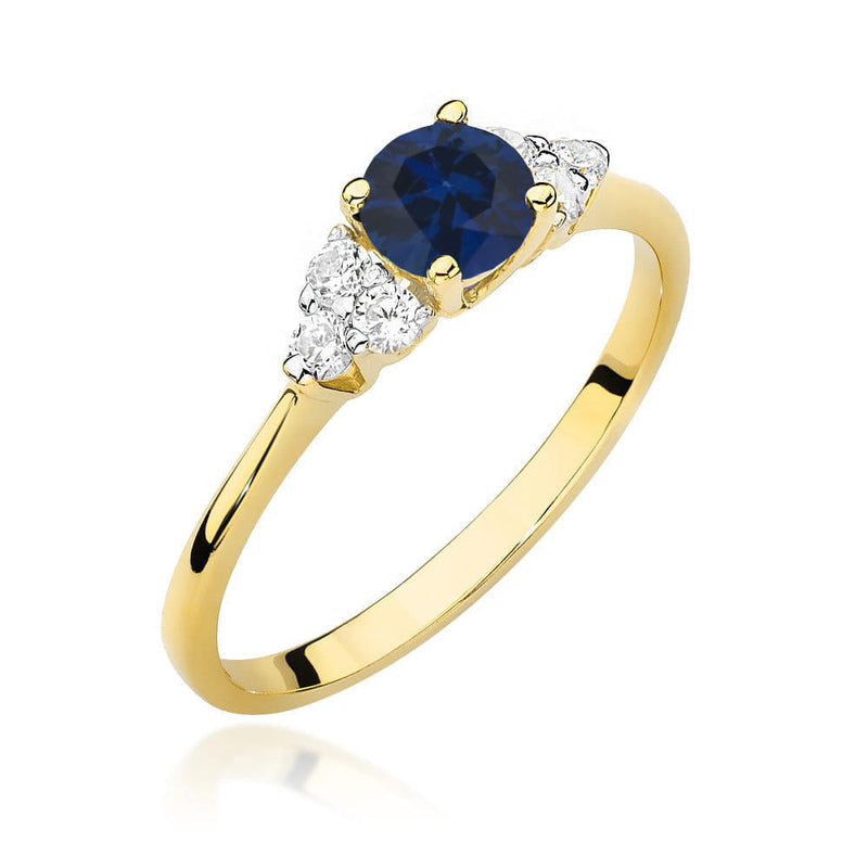 Inel Aur 14K cu Safir 0.50 ct si Diamante Naturale 0.18 ct, imaginea 5 din 24