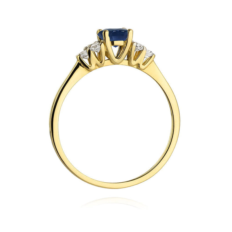 Inel Aur 14K cu Safir 0.50 ct si Diamante Naturale 0.18 ct, imaginea 7 din 24
