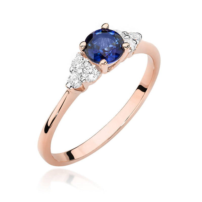 Inel Aur 14K cu Safir 0.50 ct si Diamante Naturale 0.18 ct, imaginea 9 din 24