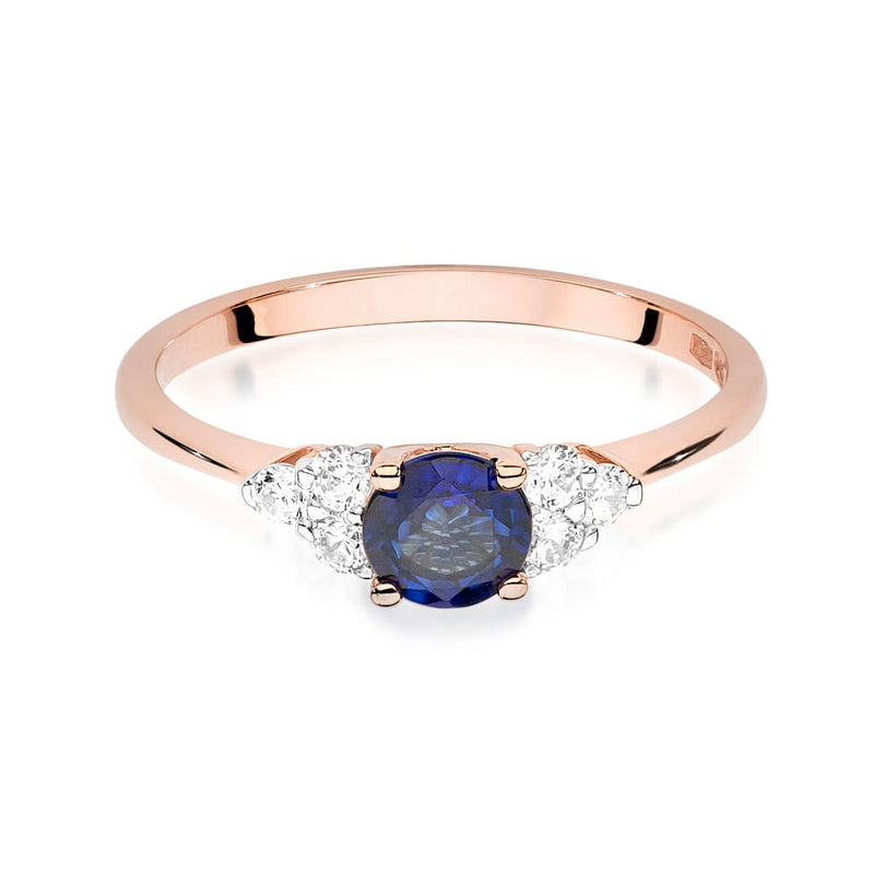 Inel Aur 14K cu Safir 0.50 ct si Diamante Naturale 0.18 ct, imaginea 10 din 24