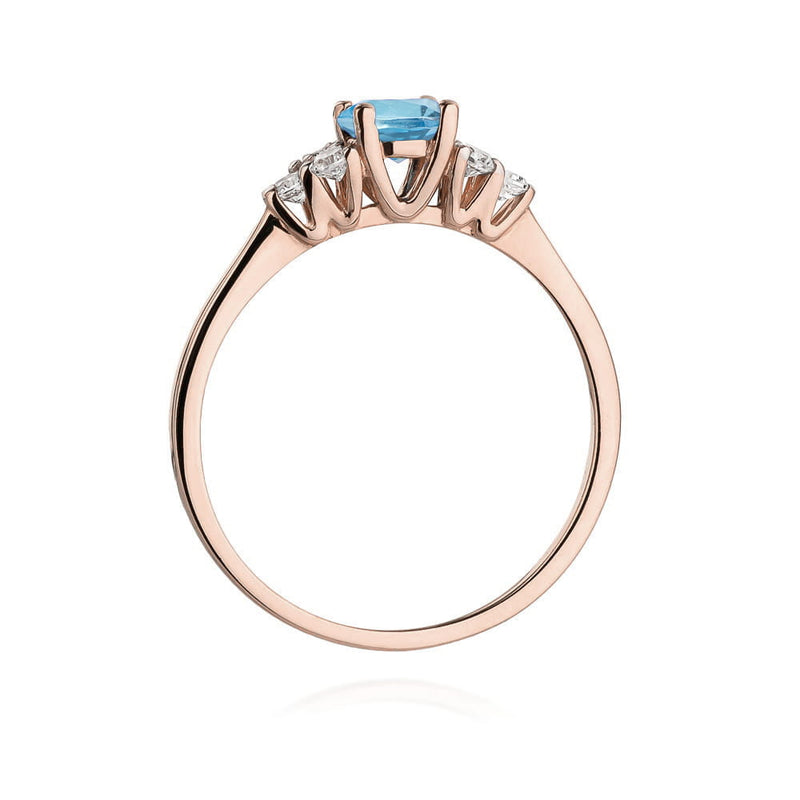 Inel Aur 14K cu Topaz Swiss 0.50 ct si Diamante Naturale 0.18 ct, imaginea 11 din 16