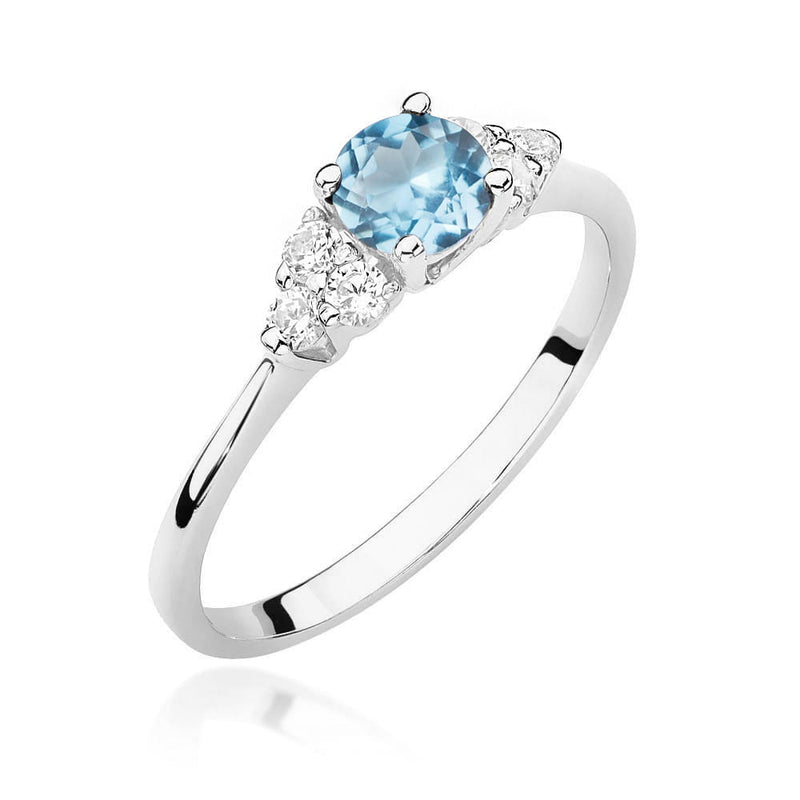 Inel Aur 14K cu Topaz Swiss 0.50 ct si Diamante Naturale 0.18 ct, imaginea 13 din 16
