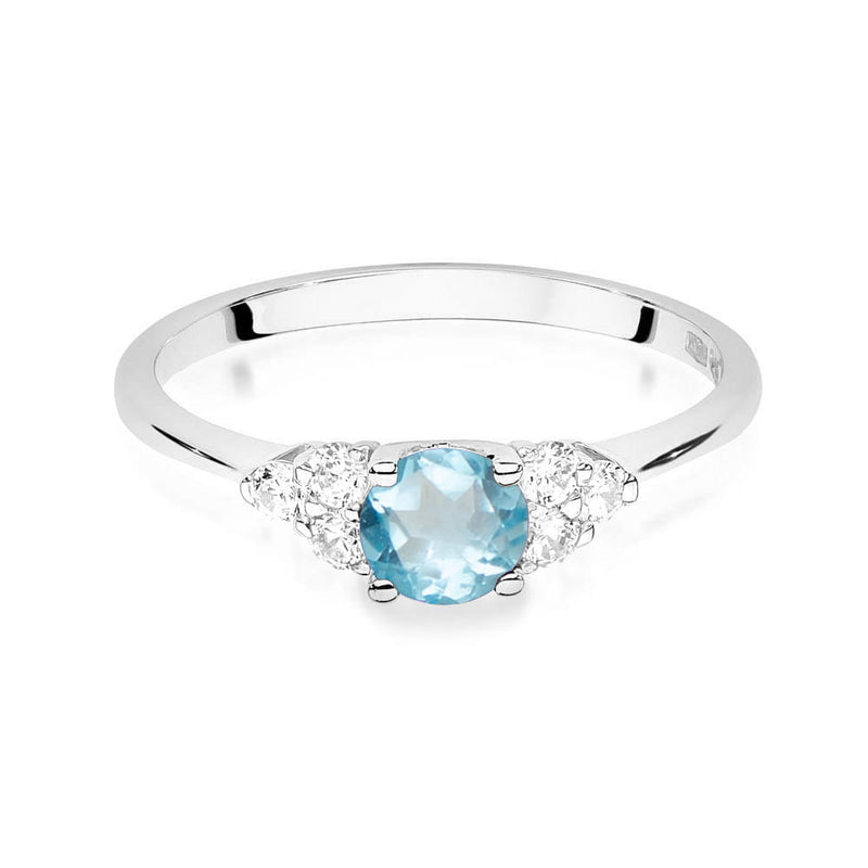 Inel Aur 14K cu Topaz Swiss 0.50 ct si Diamante Naturale 0.18 ct, imaginea 14 din 16