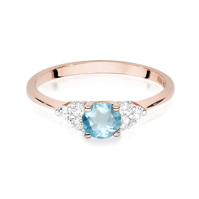 Inel Aur 14K cu Topaz Swiss 0.50 ct si Diamante Naturale 0.18 ct, imaginea 10 din 16