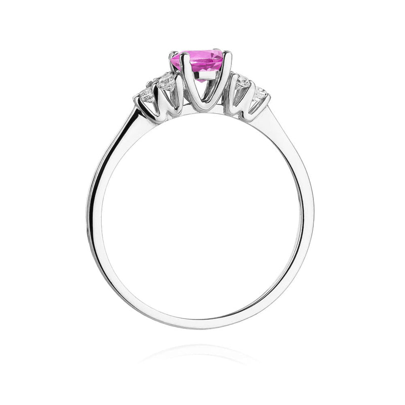 Inel Aur 14K cu Topaz Roz 0.60 ct si Diamante Naturale 0.18 ct, imaginea 11 din 12