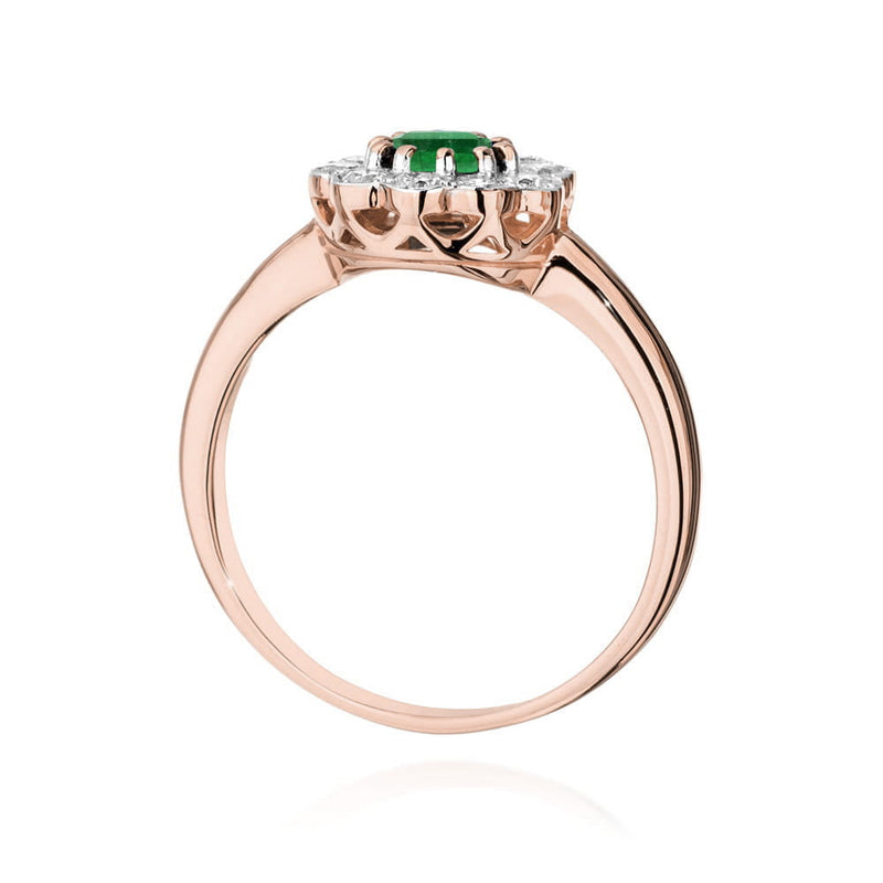 Inel Aur 14K cu Smarald 0.50 ct si Diamante Naturale 0.30 ct, imaginea 6 din 9