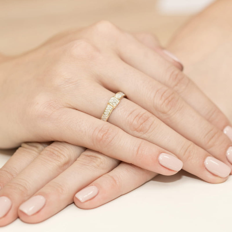 Inel Aur 14K cu Diamante Naturale 0.19 ct, imaginea 3 din 12