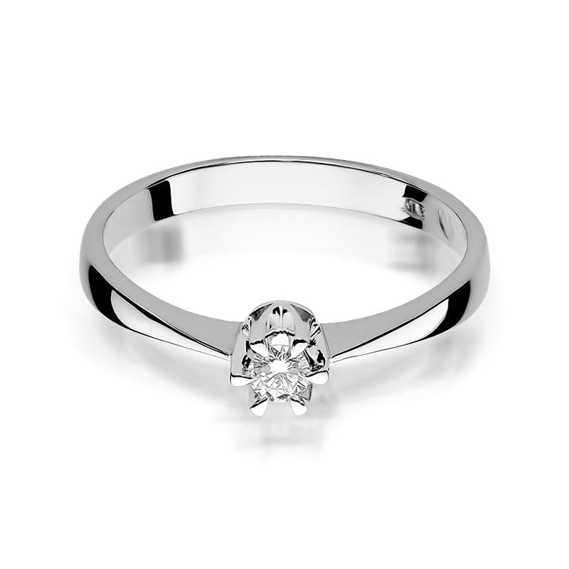 Inel Aur 14K cu Diamant Natural 0.12 ct, imaginea 10 din 12