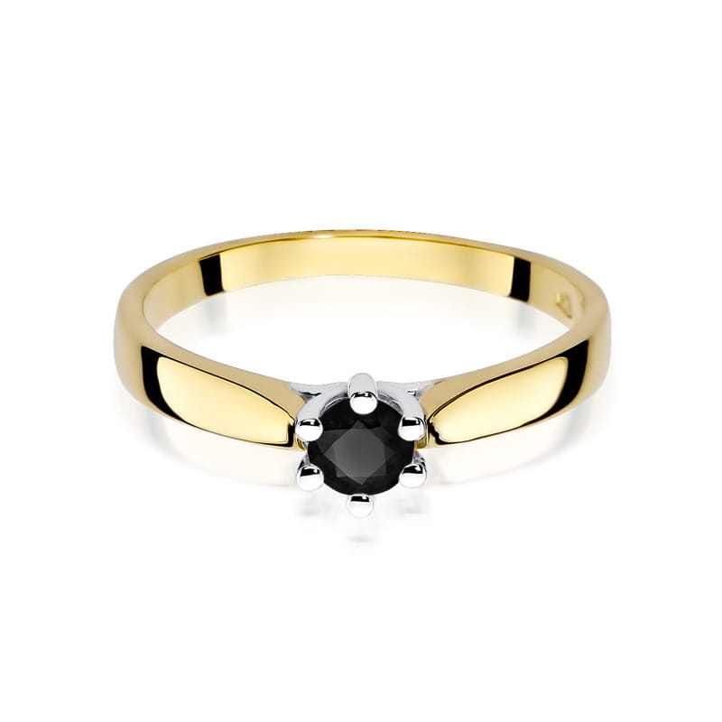 Inel Aur 14K cu Diamant Natural Negru 0.30 ct, imaginea 2 din 12