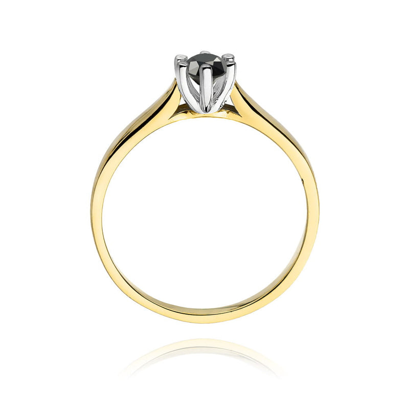 Inel Aur 14K cu Diamant Natural Negru 0.30 ct, imaginea 3 din 12