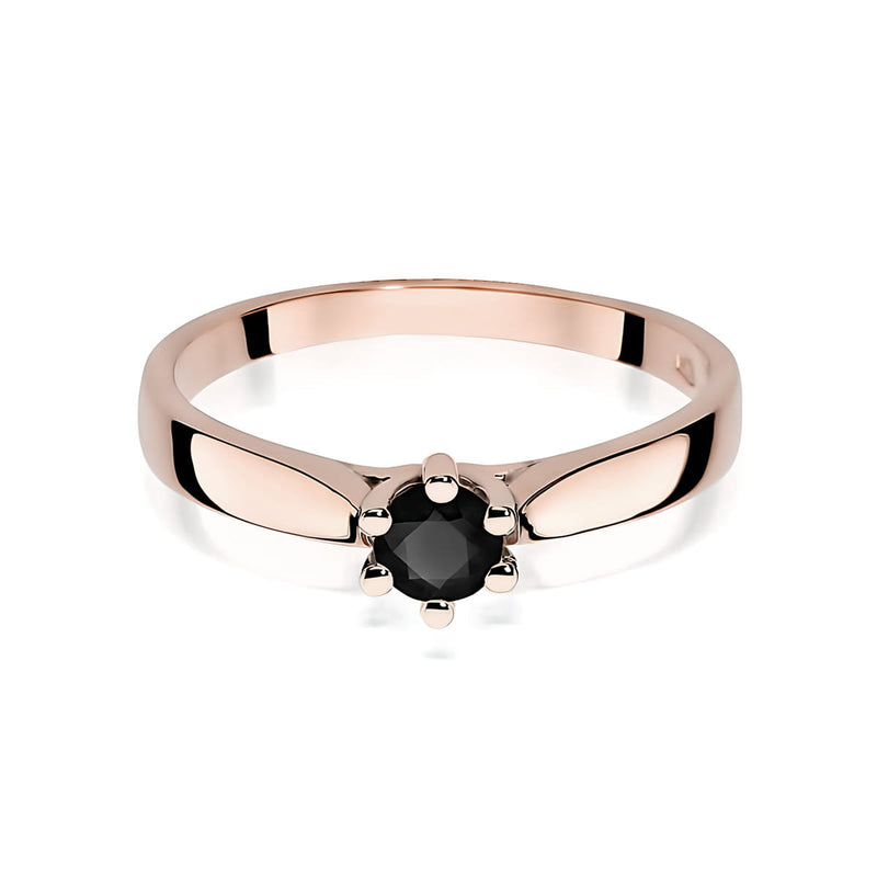 Inel Aur 14K cu Diamant Natural Negru 0.30 ct, imaginea 6 din 12