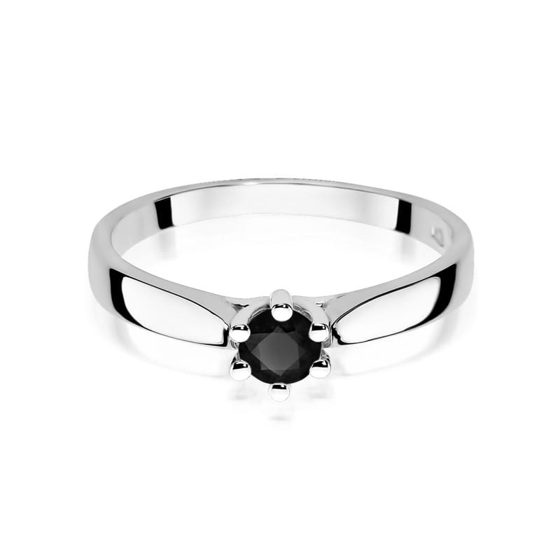 Inel Aur 14K cu Diamant Natural Negru 0.30 ct, imaginea 10 din 12