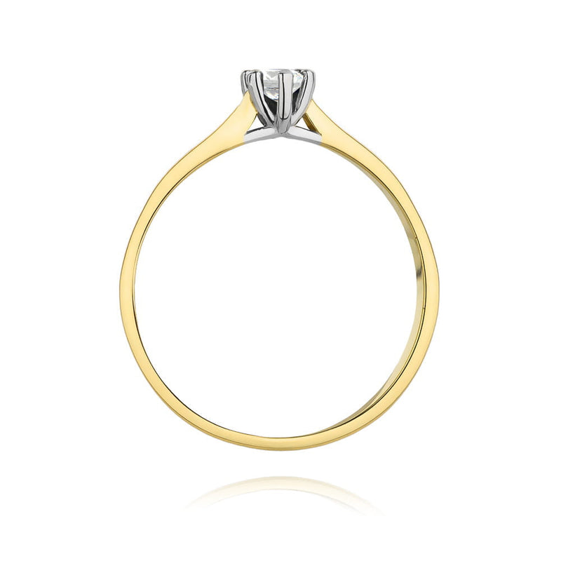 Inel Aur 14K cu Diamant Natural 0.12 ct, imaginea 3 din 12