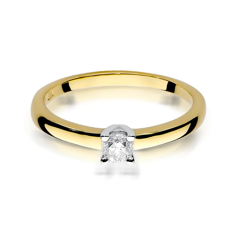 Inel Aur 14K cu Diamant Natural 0.15 ct, imaginea 2 din 12
