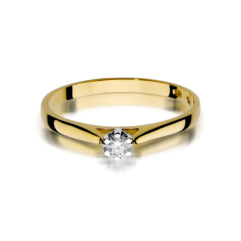 Inel Aur 14K cu Diamant Natural 0.10 ct, imaginea 2 din 12