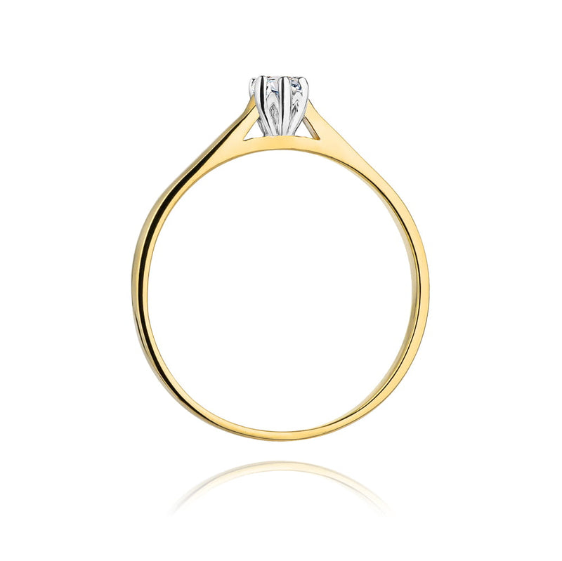 Inel Aur 14K cu Diamant Natural 0.10 ct, imaginea 3 din 12