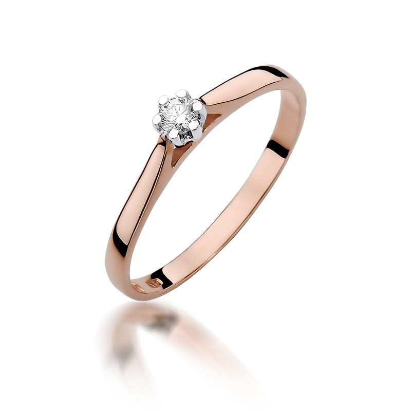 Inel Aur 14K cu Diamant Natural 0.10 ct, imaginea 5 din 12