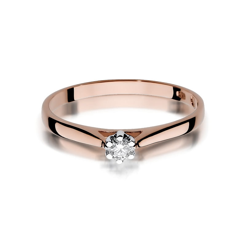 Inel Aur 14K cu Diamant Natural 0.10 ct, imaginea 6 din 12