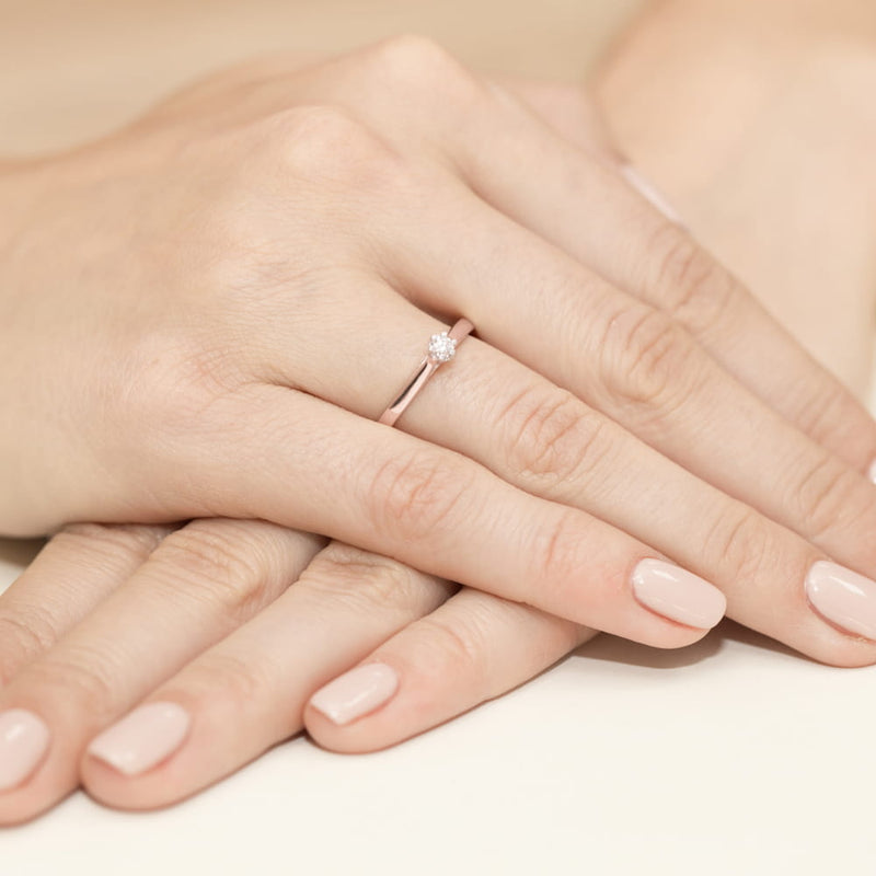 Inel Aur 14K cu Diamant Natural 0.10 ct, imaginea 8 din 12