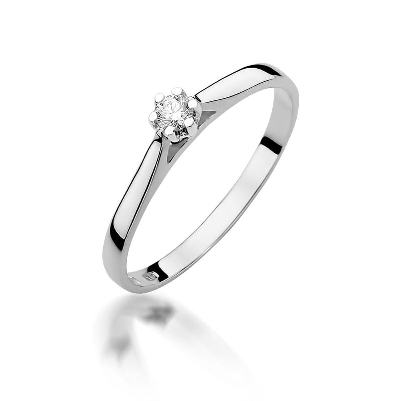 Inel Aur 14K cu Diamant Natural 0.10 ct, imaginea 9 din 12