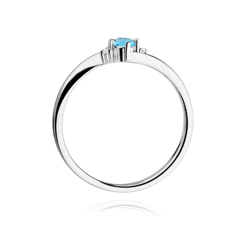 Inel Aur 14K cu Topaz Swiss 0.15 ct si Diamante Naturale 0.02 ct, imaginea 11 din 12
