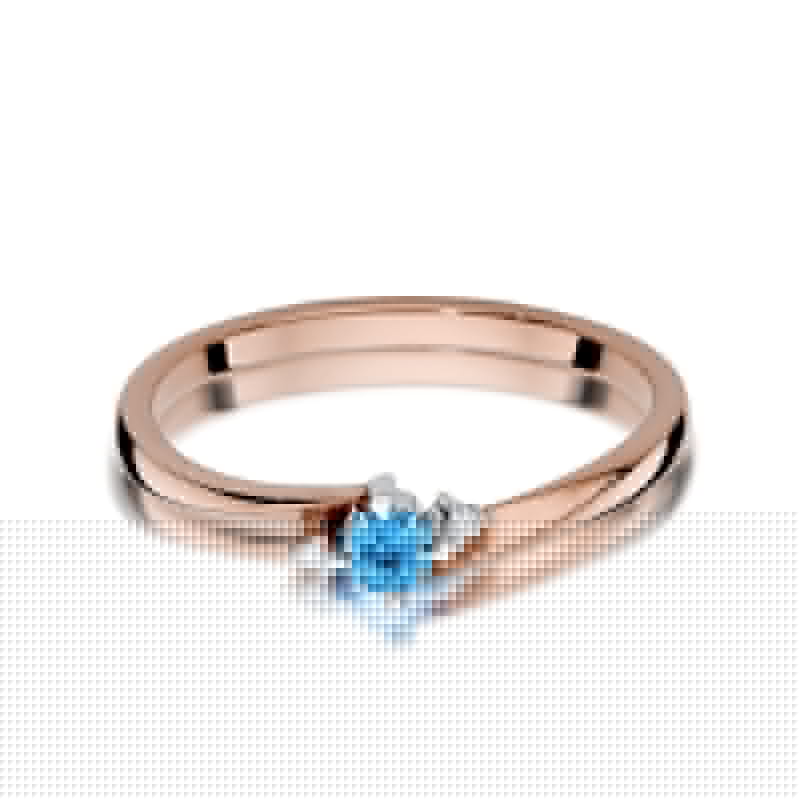 Inel Aur 14K cu Topaz Swiss 0.15 ct si Diamante Naturale 0.02 ct, imaginea 6 din 12